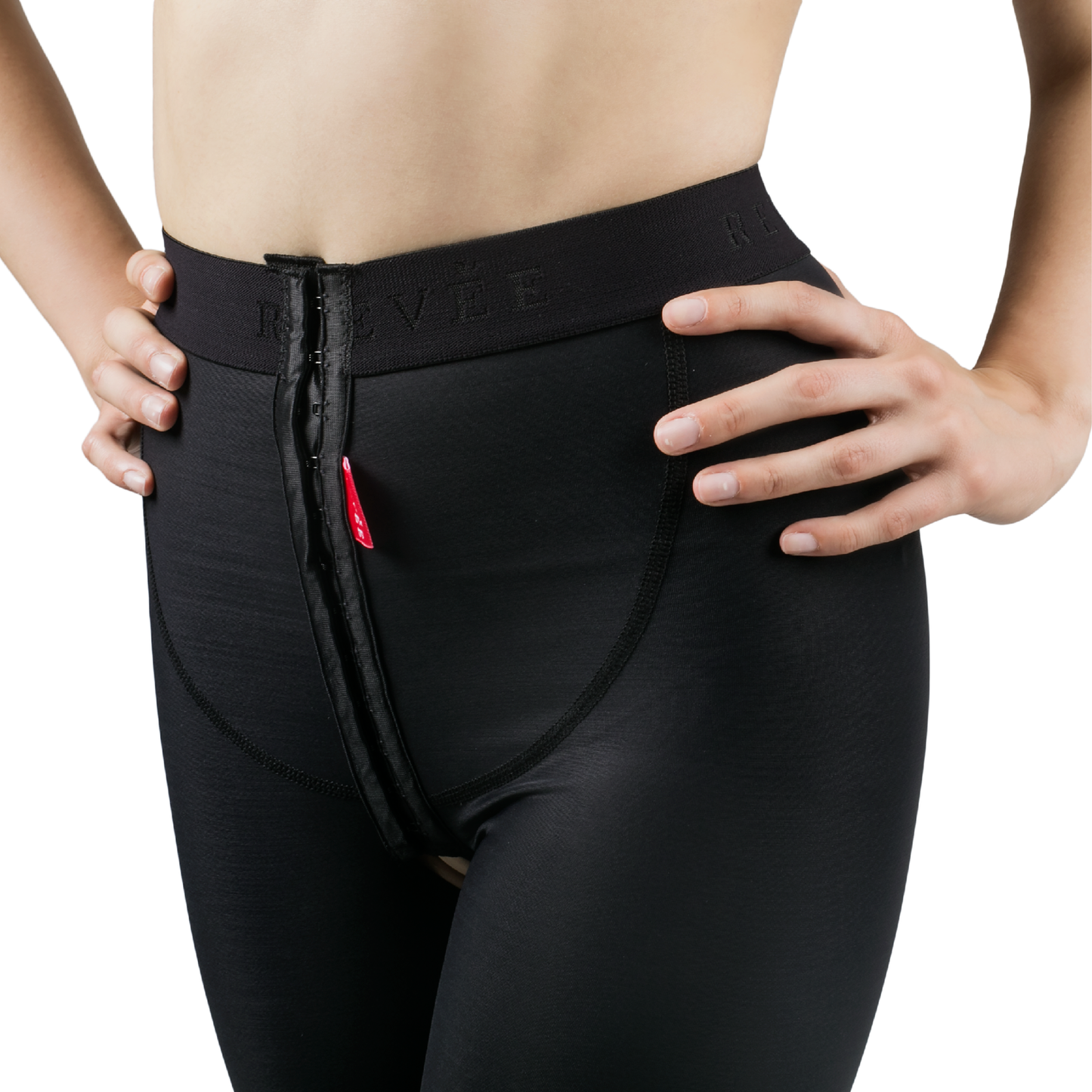 Garment for liposuction of flanks, buttocks, thighs and knees – REV.0102, Black, M