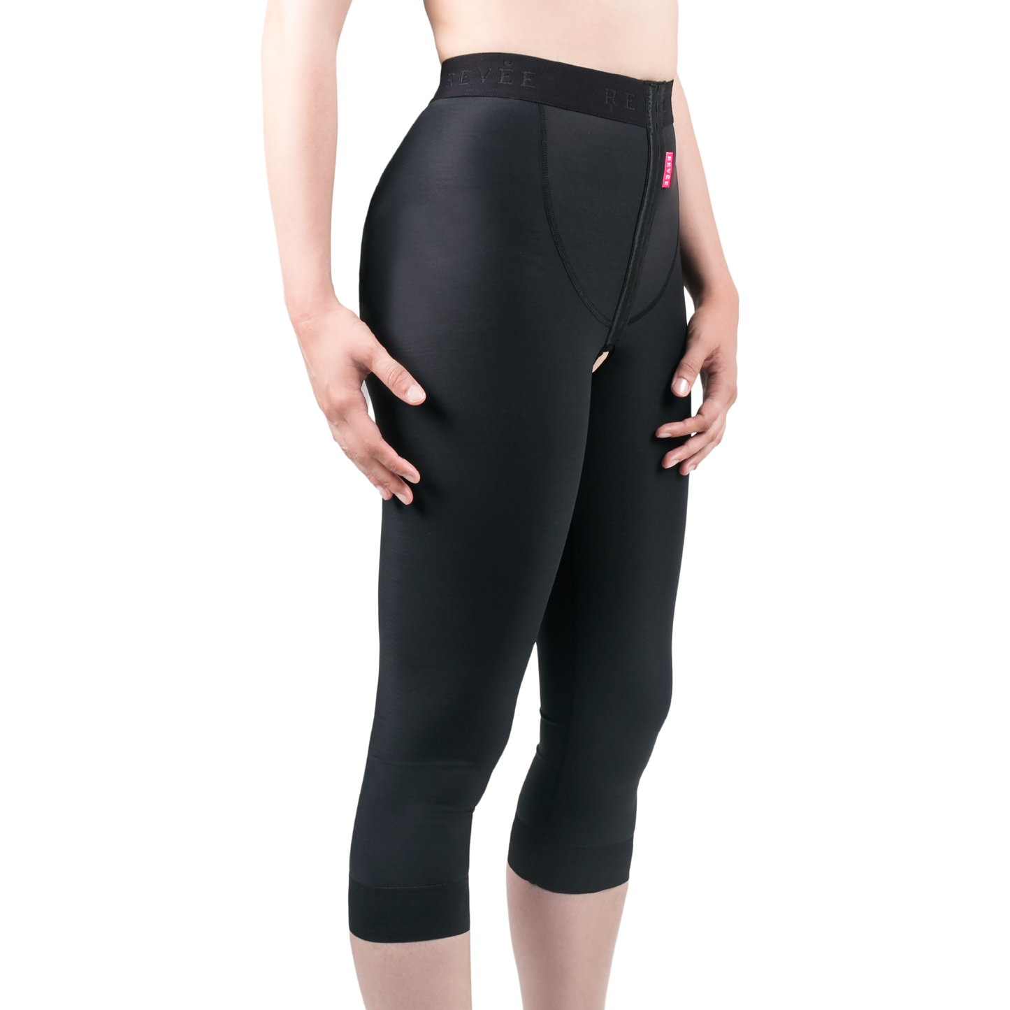 Garment for liposuction of flanks, buttocks, thighs and knees – REV.0102, Black, L