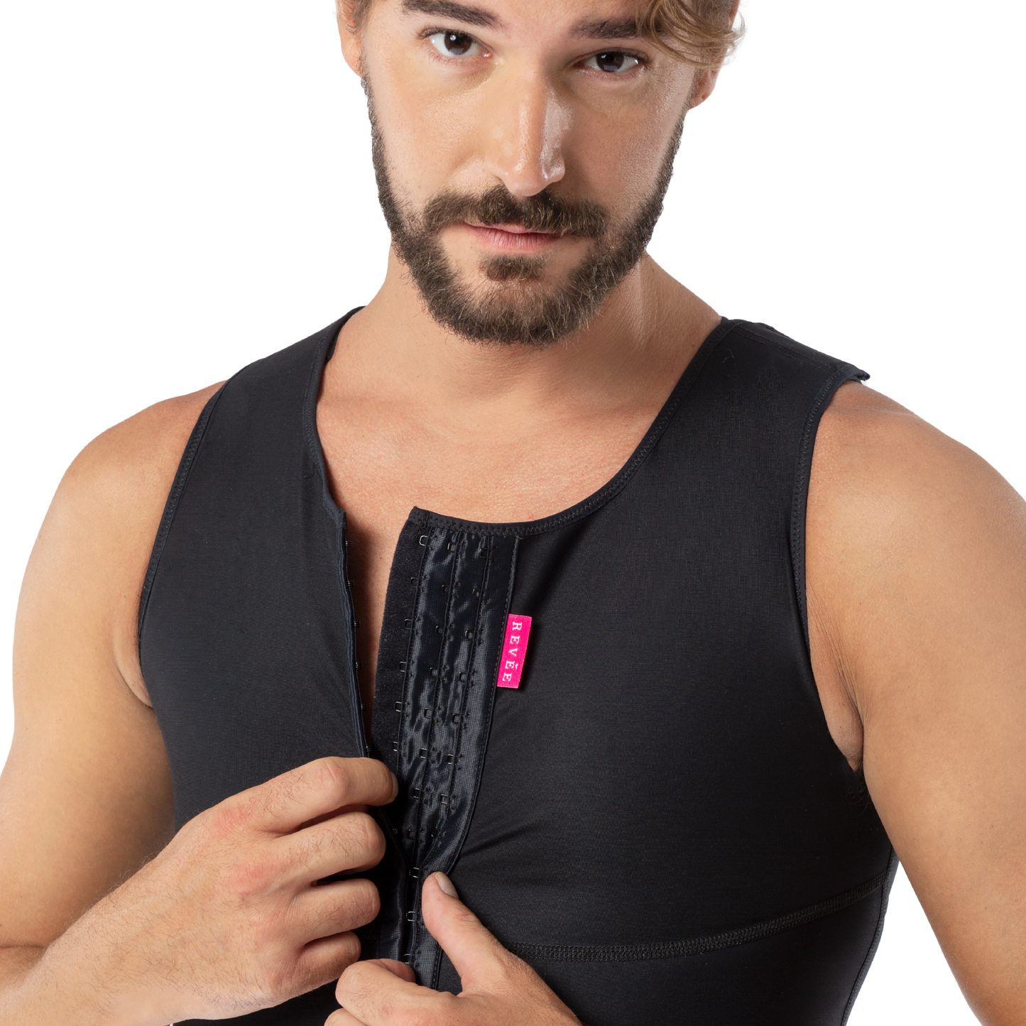 Corset for gynecomastia and flank liposuction – REV.031, Black, XXS