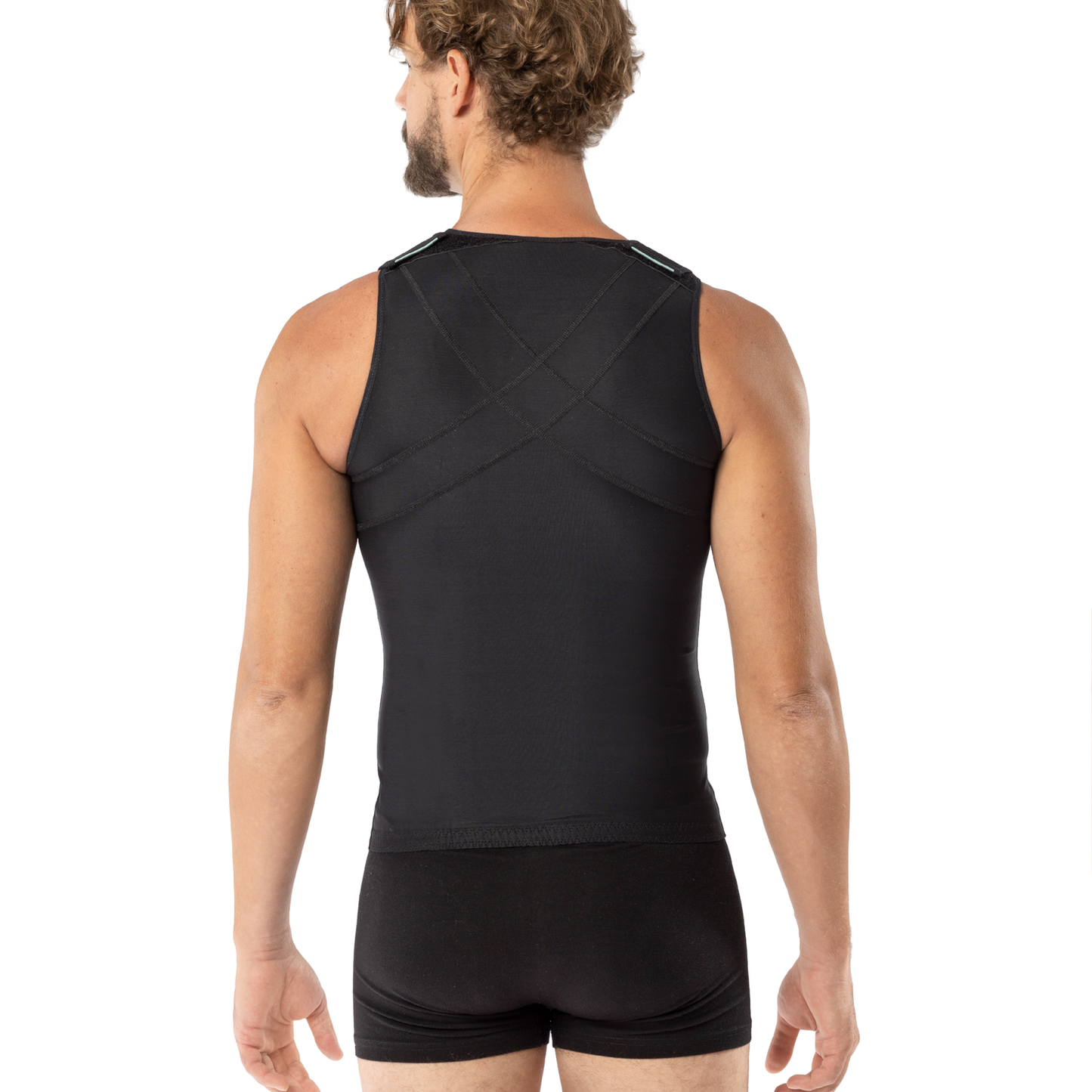 Corset for gynecomastia and flank liposuction – REV.031, Black, XL