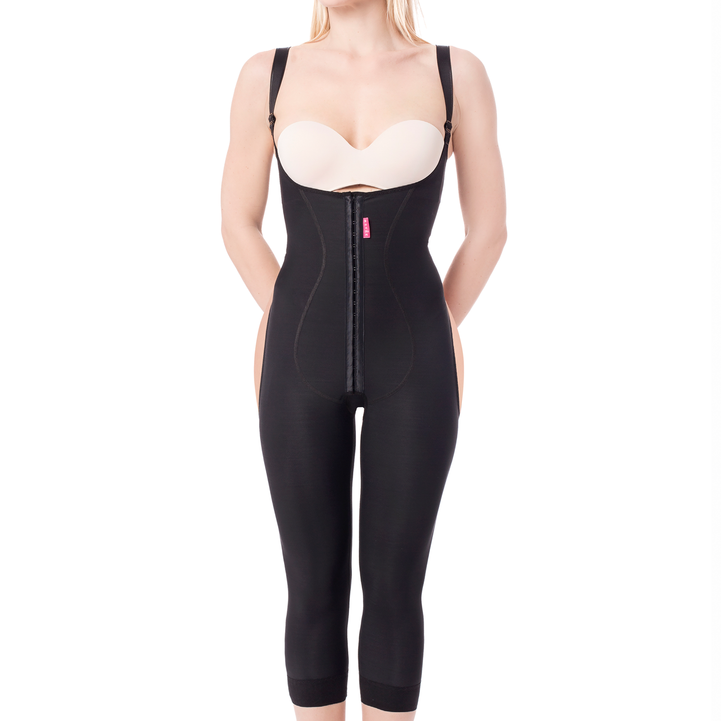 Garment for liposuction below breasts and knees, upper in the back – REV.0408, Black, S