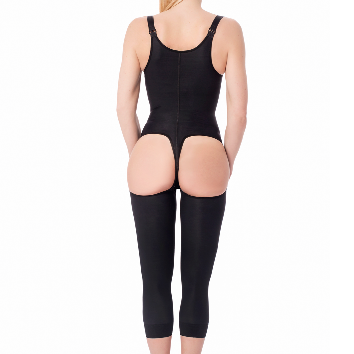 Garment for liposuction below breasts and knees, upper in the back – REV.0408, Black, M