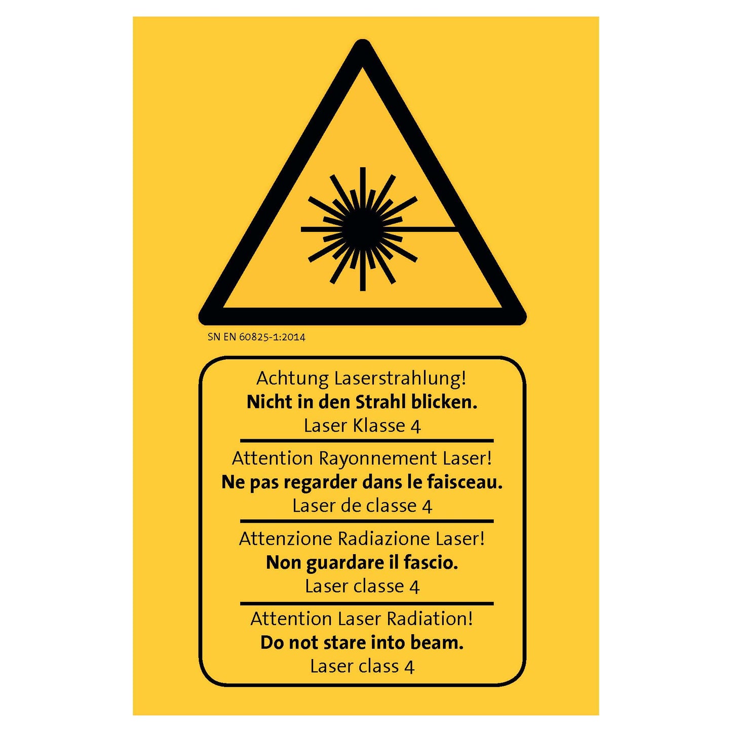 Panneau « Attention rayonnement laser », autocollant