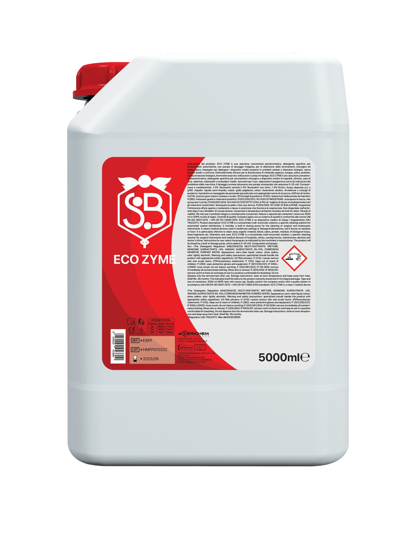 ECO ZYME Multienzym-Reinigungslösung 5 l (Gefahrgut: UN 1760)